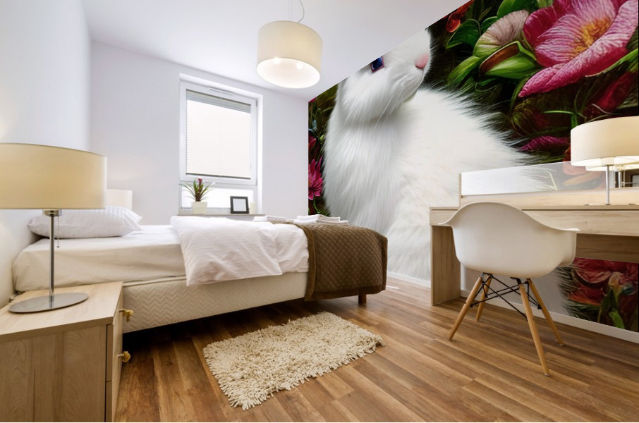 Floral Bunny Mural print