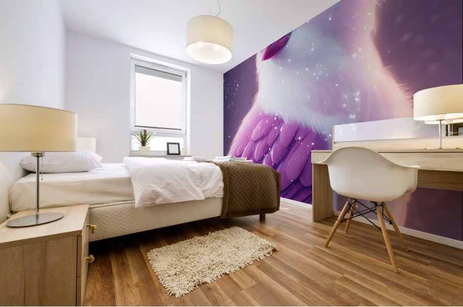 Purple Cute Bird Mural print