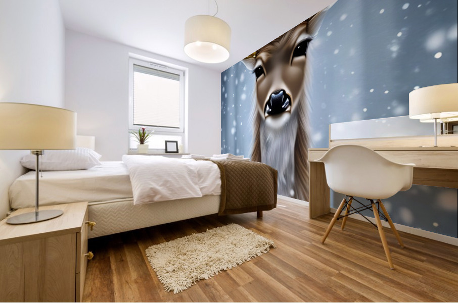 Snow Deer Mural print
