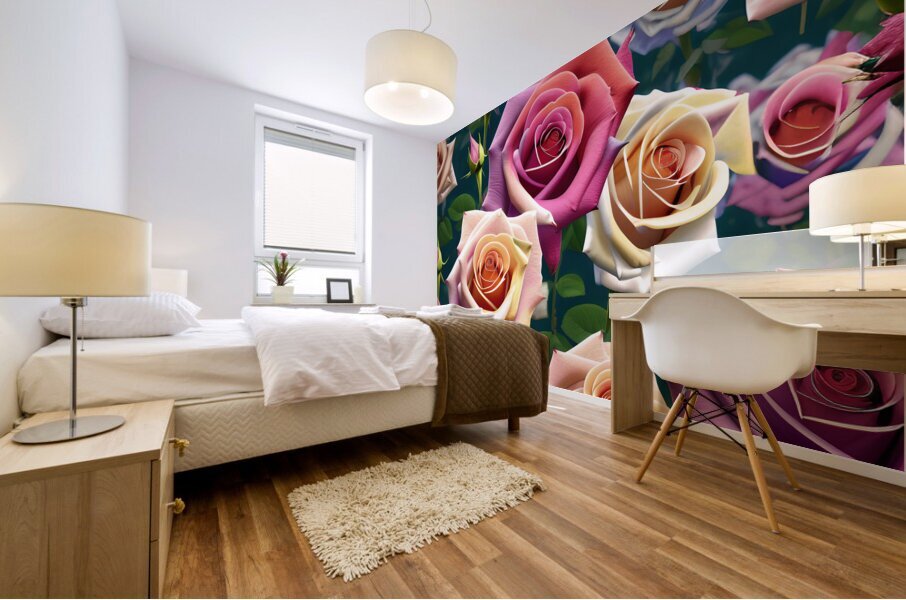 Pink Roses Mural print