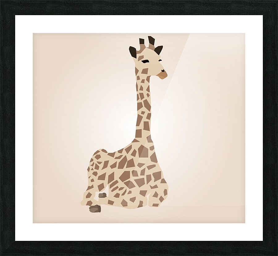 Giraffe Illustration Picture Frame print