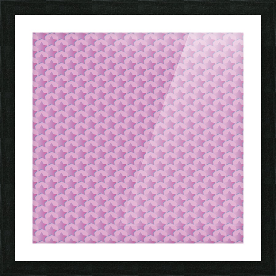 Pink Star Pattern Picture Frame print