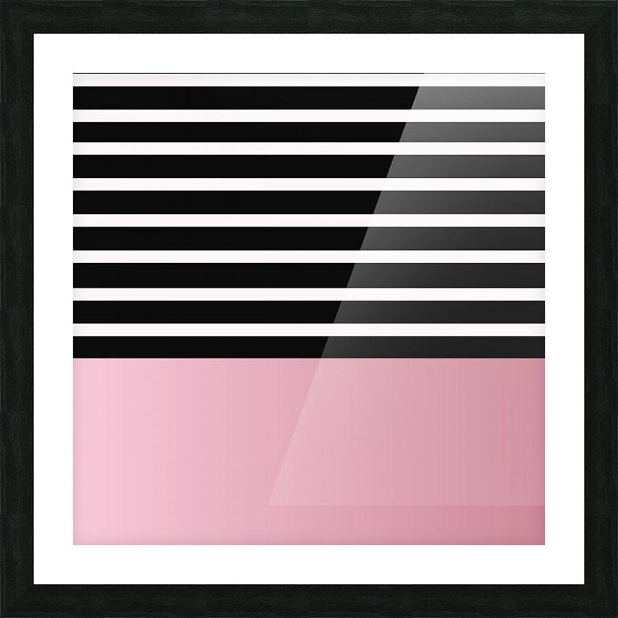 Black & White Stripes with Light Gradient Patch Picture Frame print