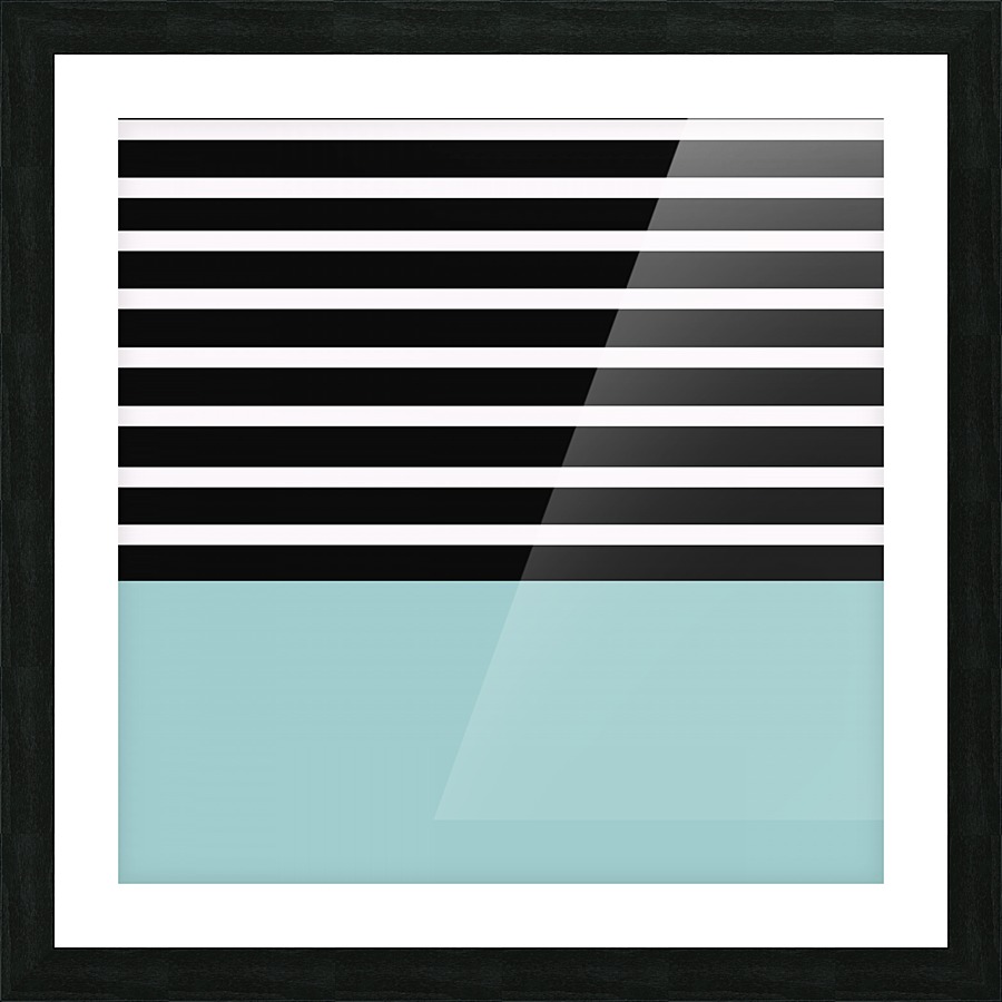 Black & White Stripes with Mist Patch Picture Frame print
