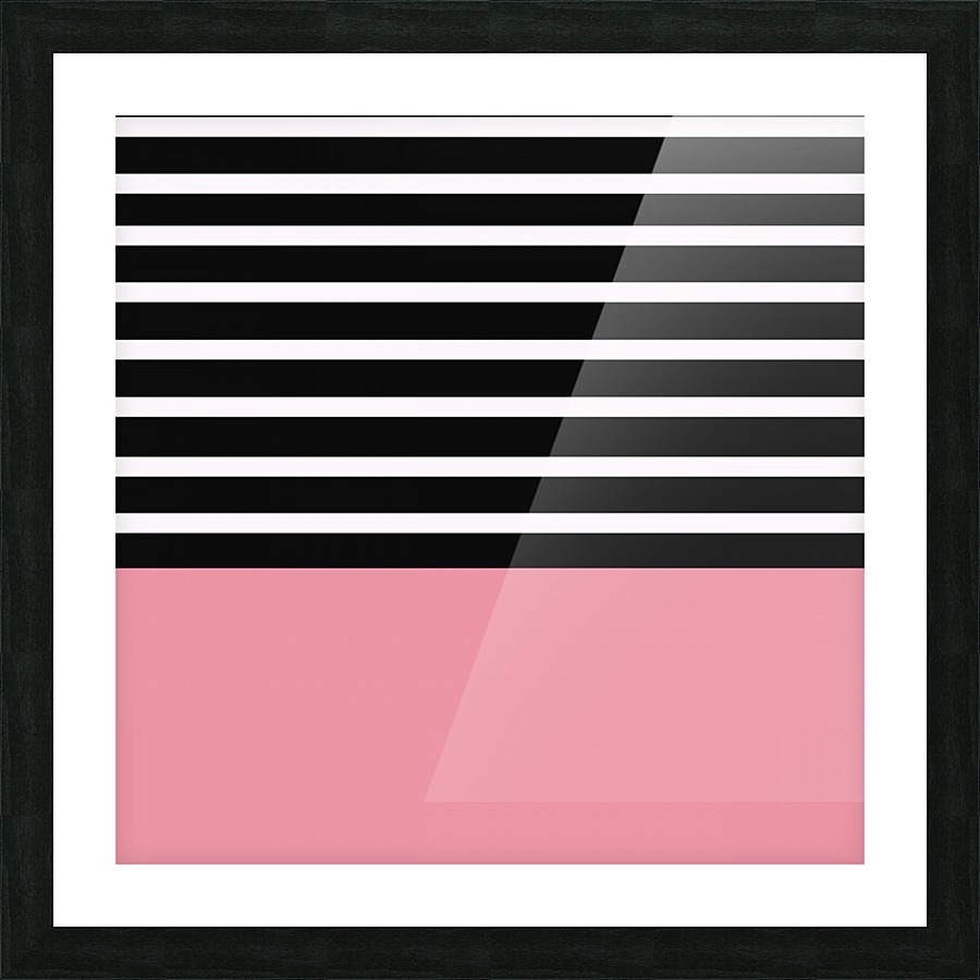 Black & White Stripes with Cherry Patch Picture Frame print