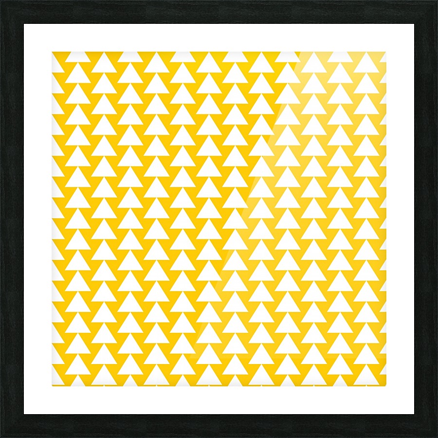 Yellow  White triangle Picture Frame print