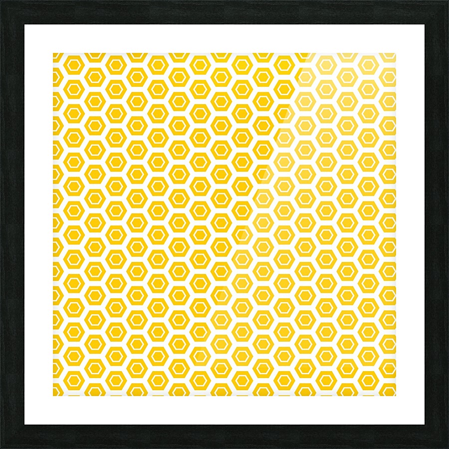 Yellow  Hexagen Picture Frame print