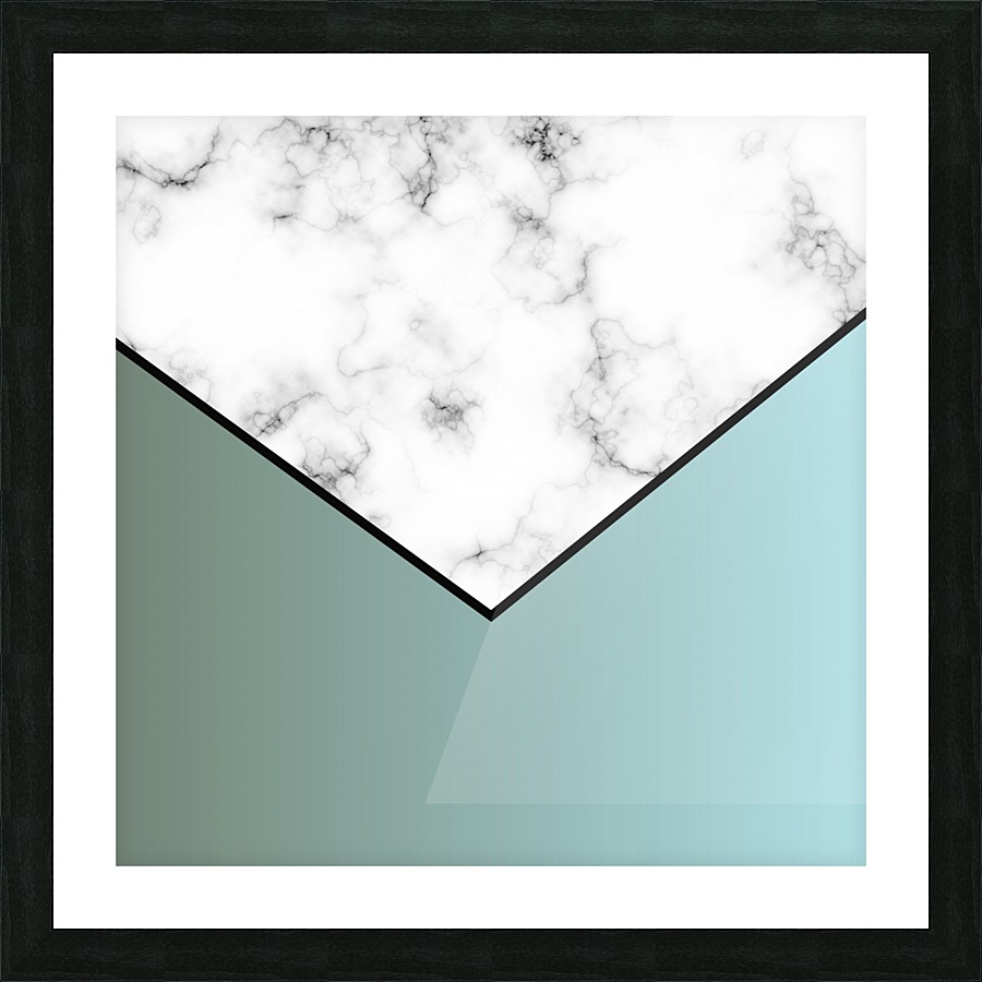 ABSTRACT GRAYISH BLUE MODERN MARBLE Picture Frame print