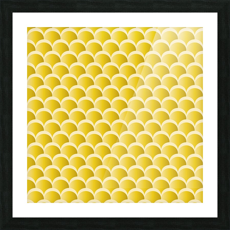YELLOW MERMAID PATTERN Picture Frame print