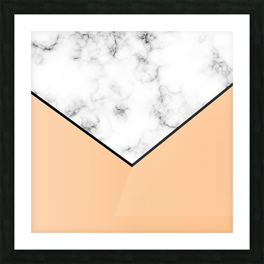 ABSTRACT ORANGE MODERN MARBLE Picture Frame print