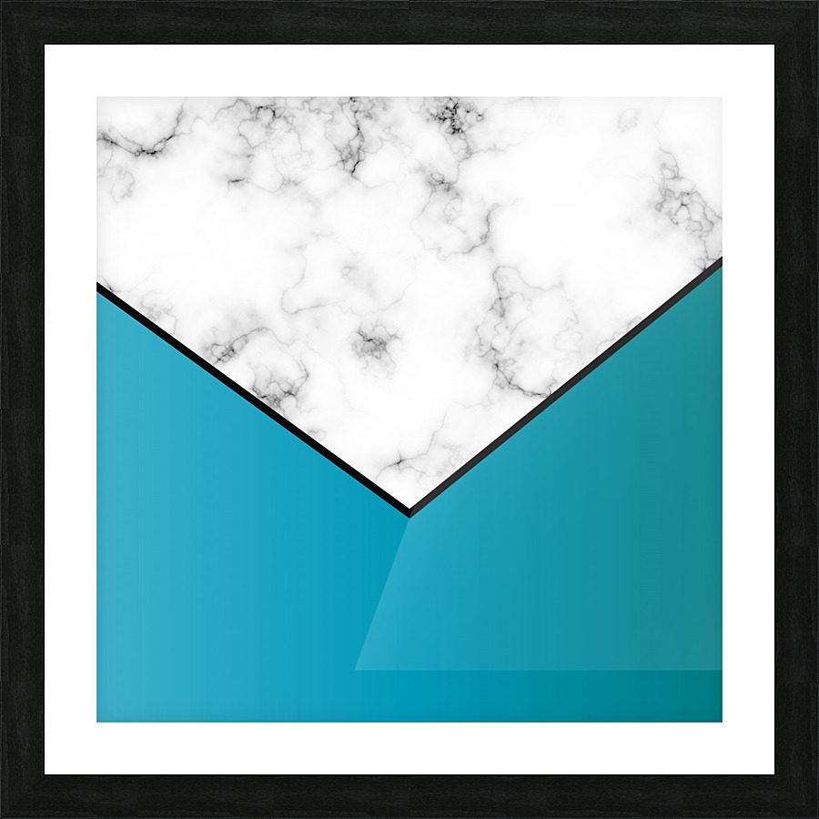 ABSTRACT TURQUOISE MODERN MARBLE Picture Frame print