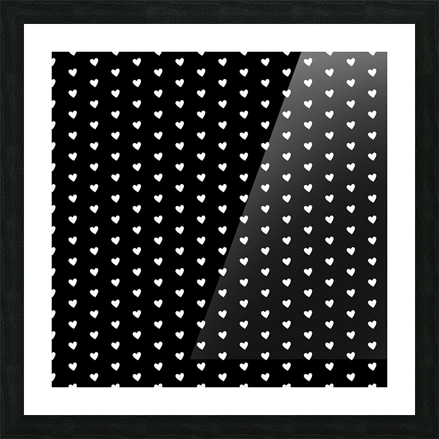 Black & White Heart Shape Pattern Picture Frame print