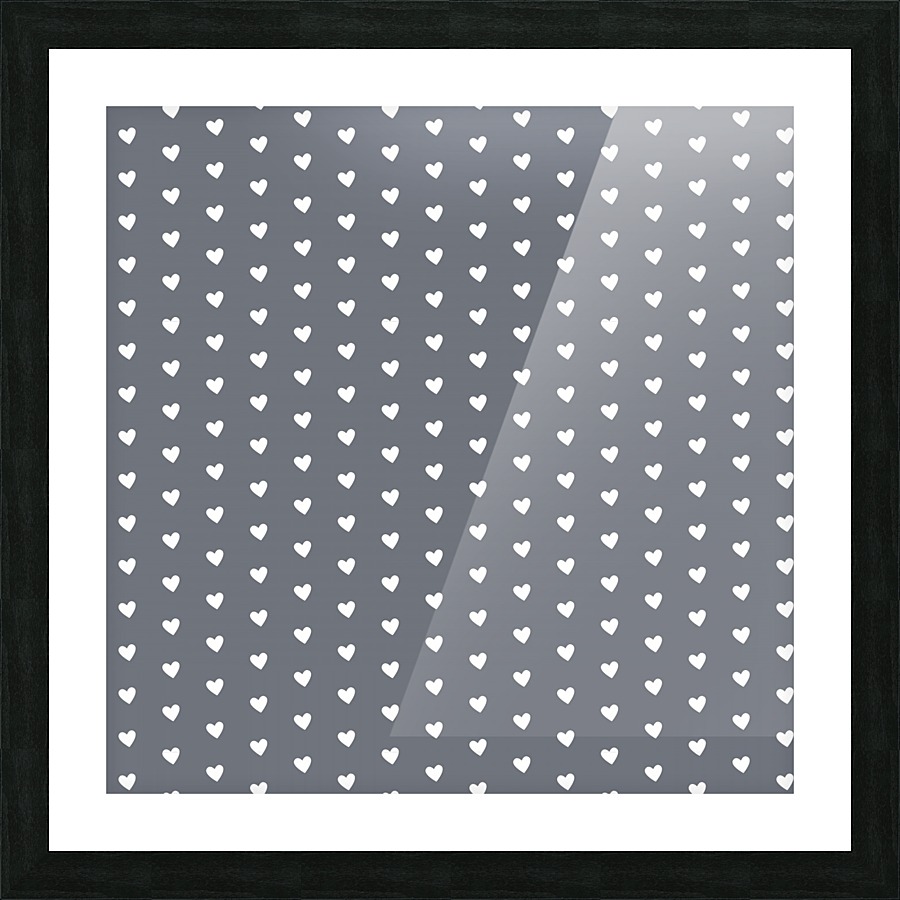 Charcoal Heart Shape Pattern Picture Frame print