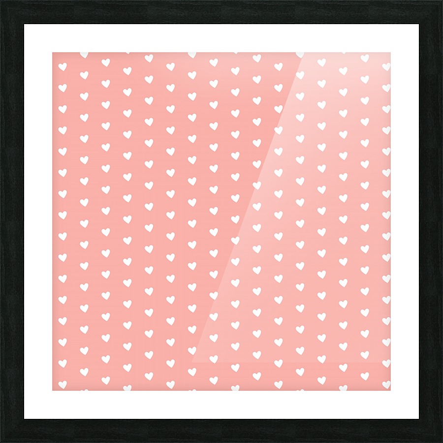Apricot Blush Heart Shape Pattern Picture Frame print