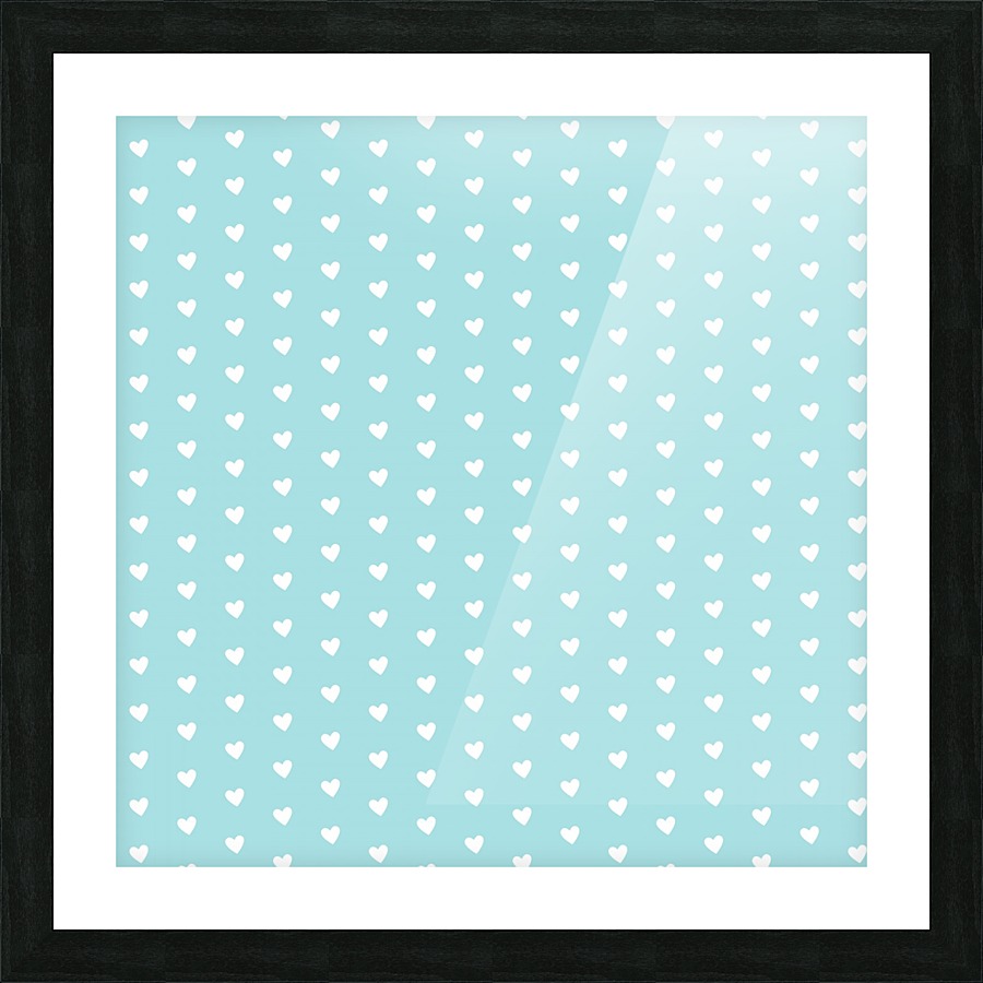 Light Blue Heart Shape Pattern Picture Frame print