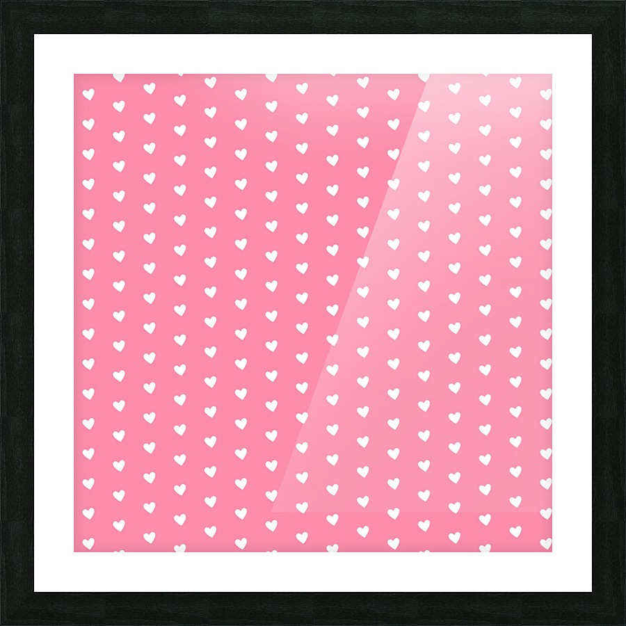 Flamingo Pink Heart Shape Pattern Picture Frame print