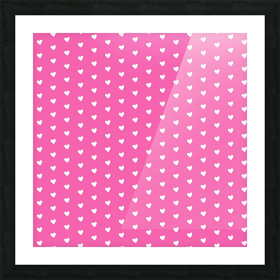 Magenta Heart Shape Pattern Picture Frame print