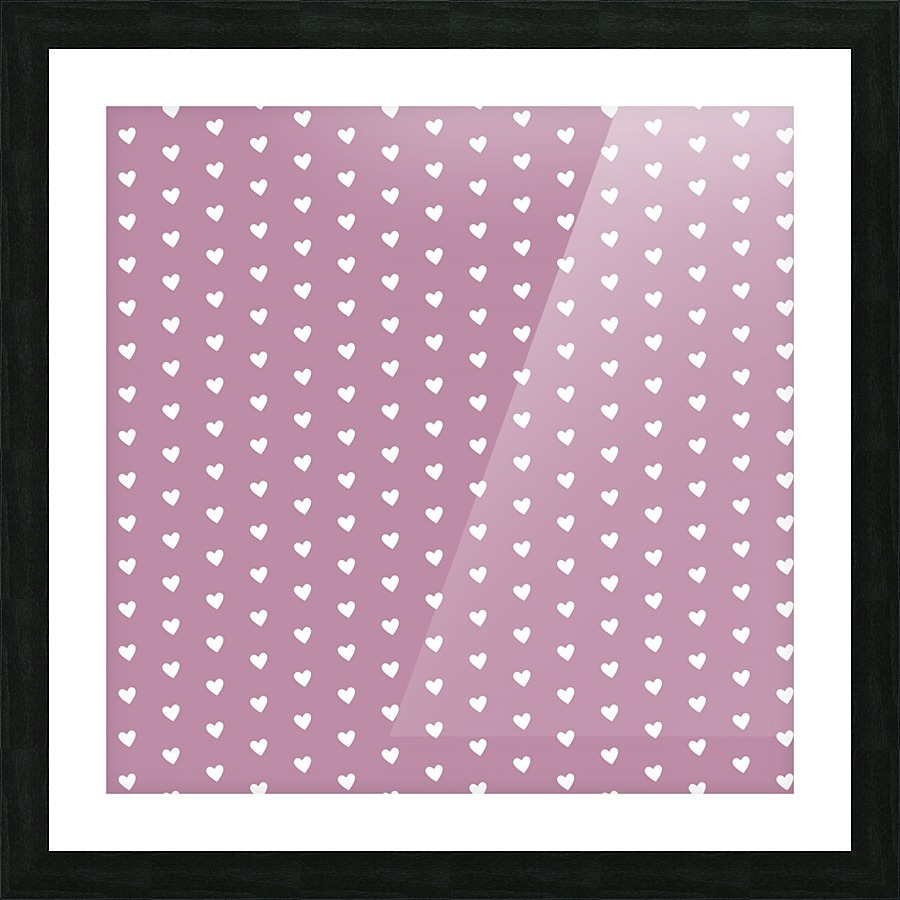 DARK MAUVE Heart Shape Pattern Picture Frame print