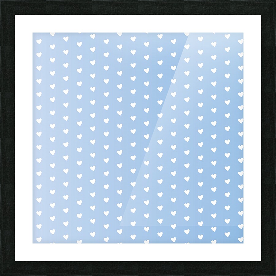 Spring Blue Heart Shape Pattern Picture Frame print