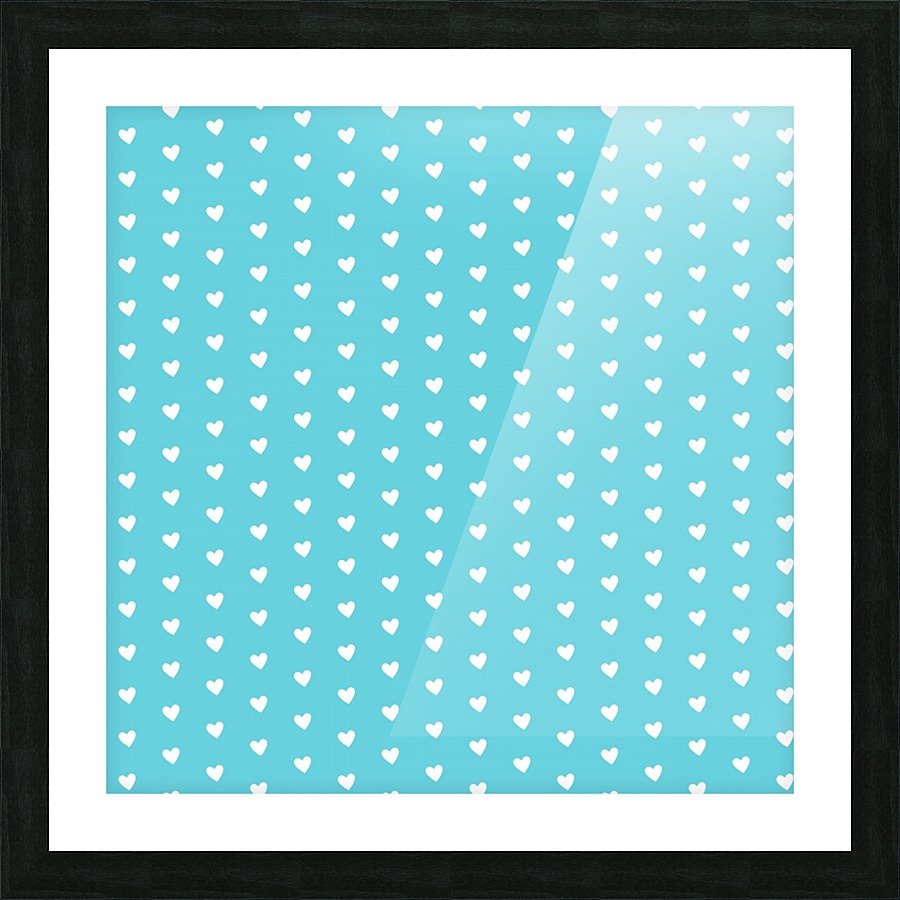 Sweet Light Blue Heart Shape Pattern Picture Frame print