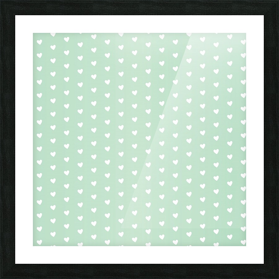 Spring Green Heart Shape Pattern Picture Frame print