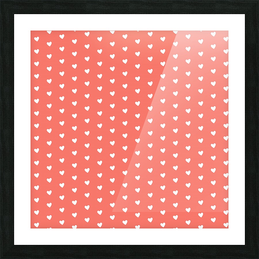 Peach Heart Shape Pattern Picture Frame print