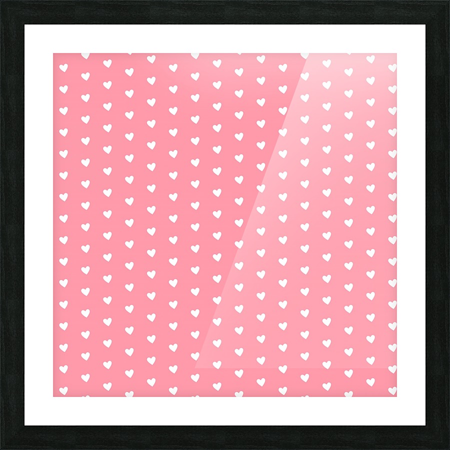 Salmon Heart Shape Pattern Picture Frame print