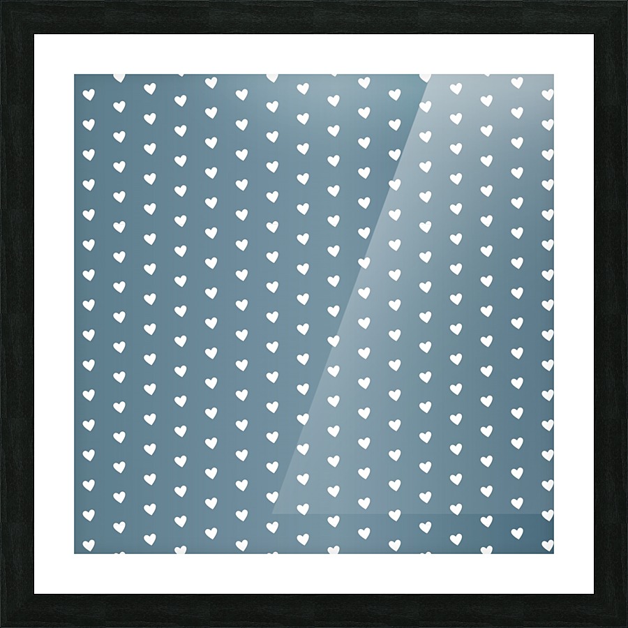 Slate gray Heart Shape Pattern Picture Frame print