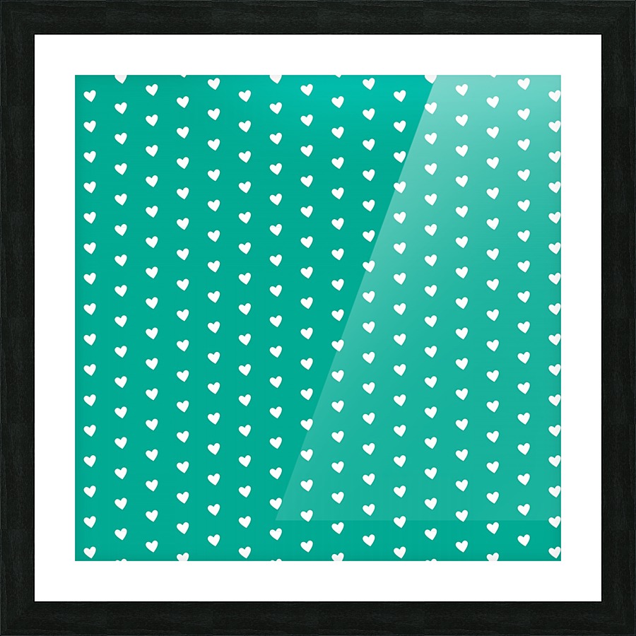 TURQUOISE Heart Shape Pattern Picture Frame print