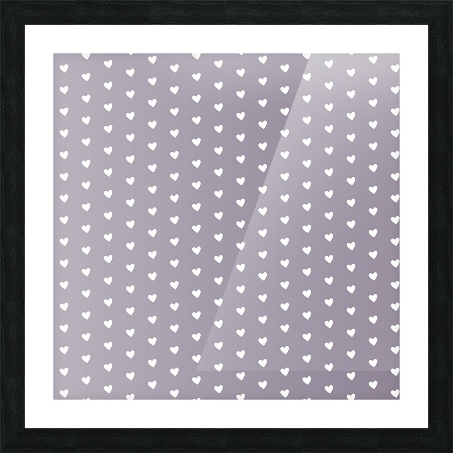 Taupe Heart Shape Pattern Picture Frame print