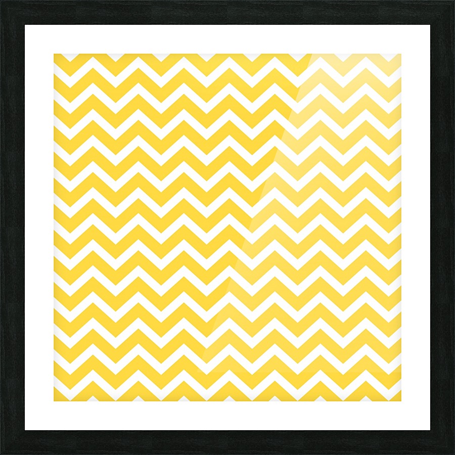 EGG YELLOW CHEVRON Picture Frame print