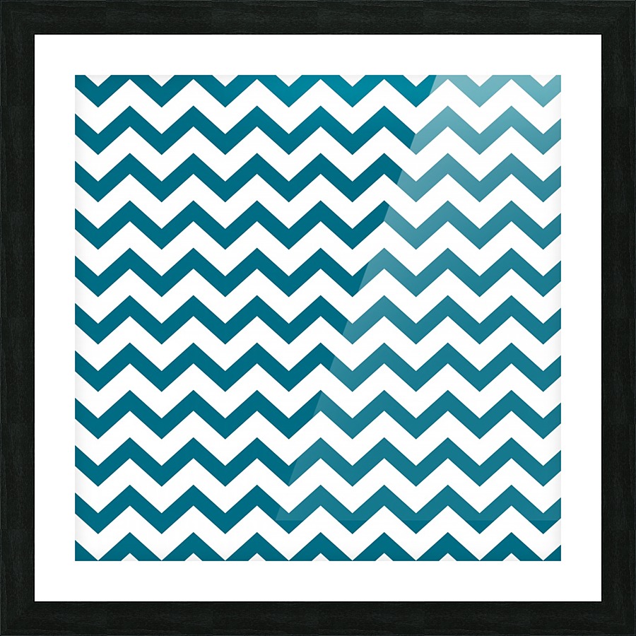 CERULEAN CHEVRON Picture Frame print