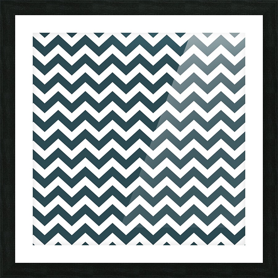 BLUE SHADE CHEVRON Picture Frame print