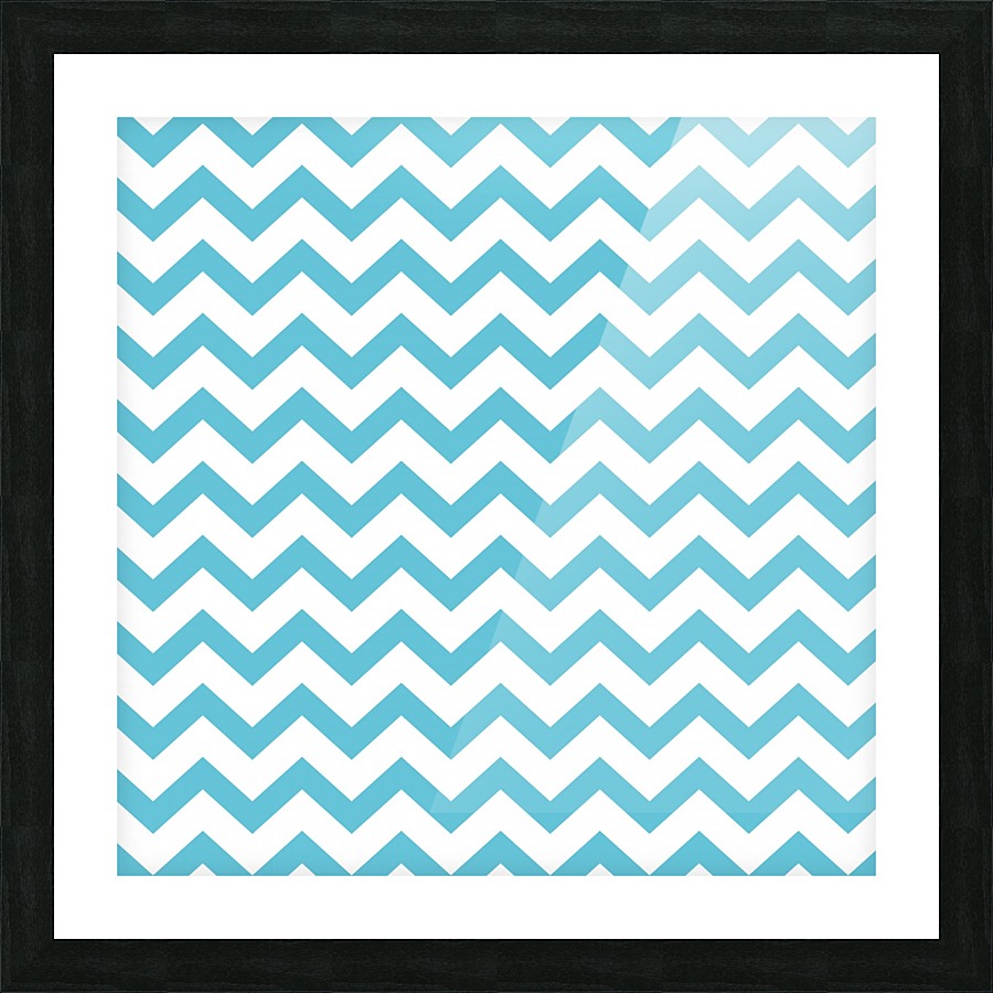 CORNFLOWER CHEVRON Picture Frame print