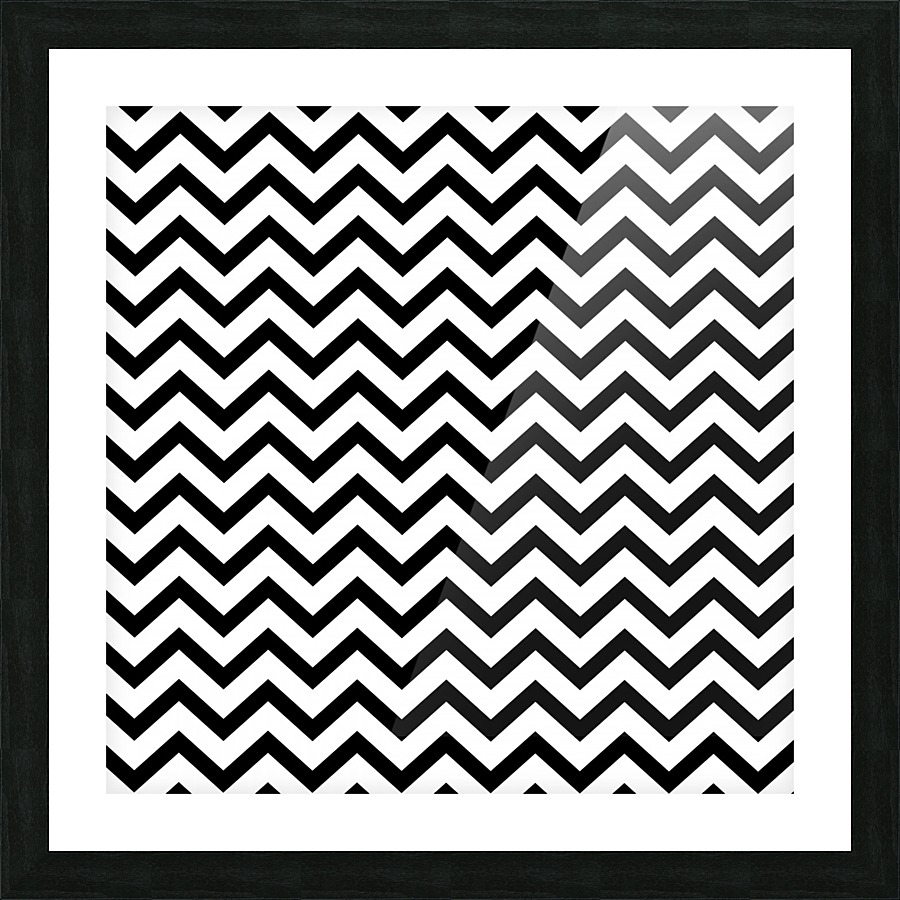 WHITE CHEVRON Picture Frame print