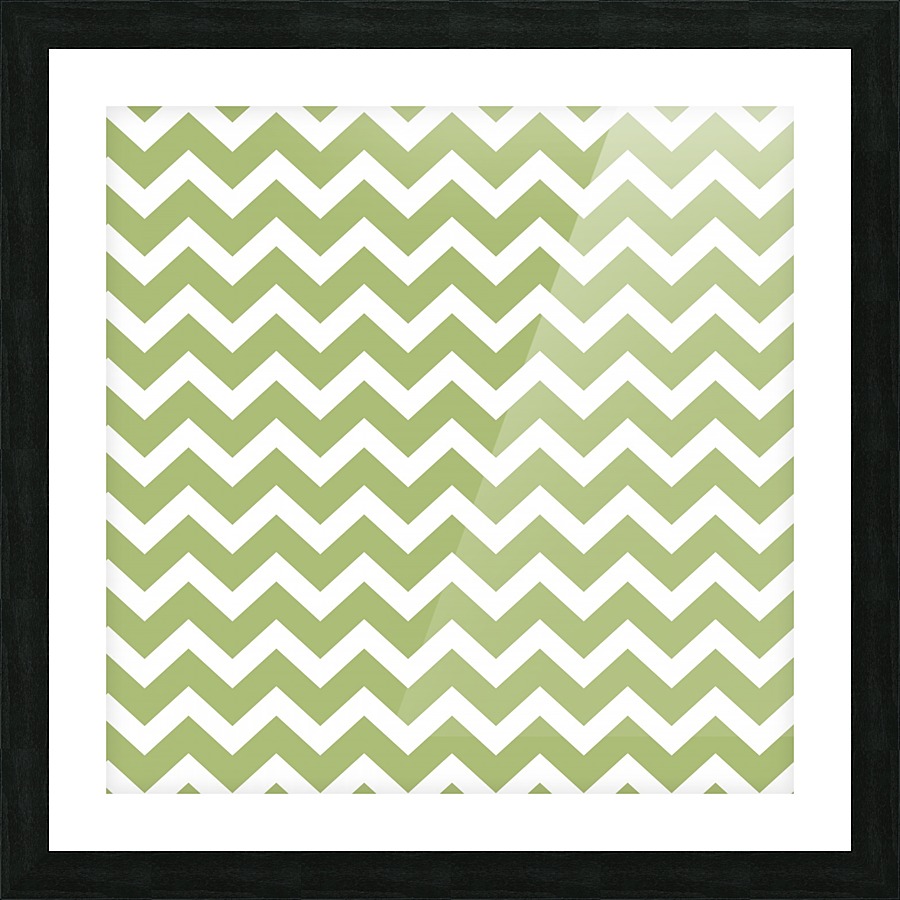 OLIVE CHEVRON Picture Frame print