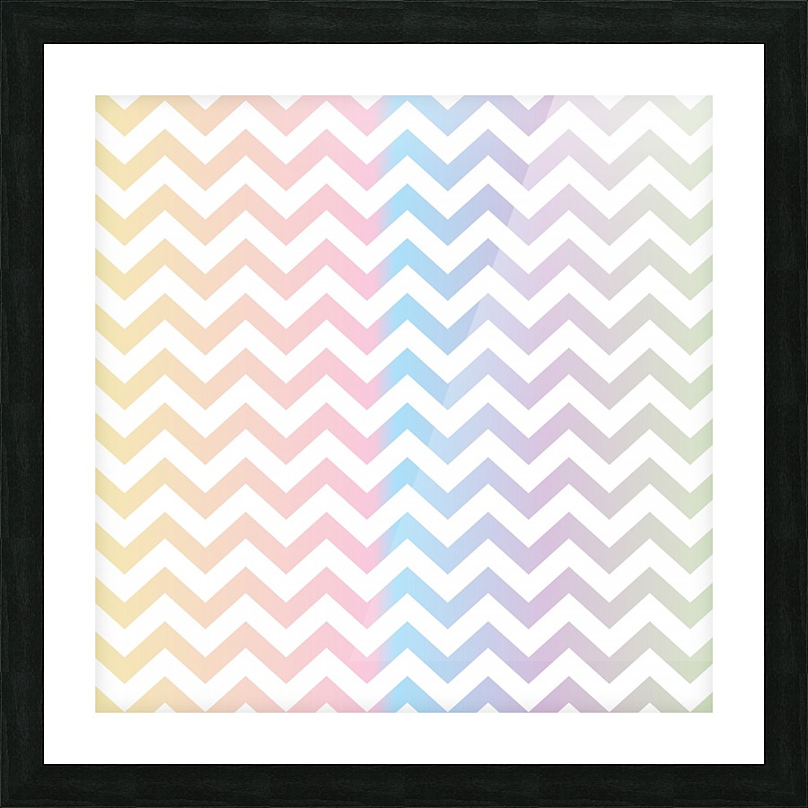 MULTICOLOR PASTEL CHEVRON Picture Frame print