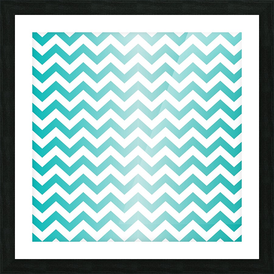 TURQUOISE CHEVRON Picture Frame print