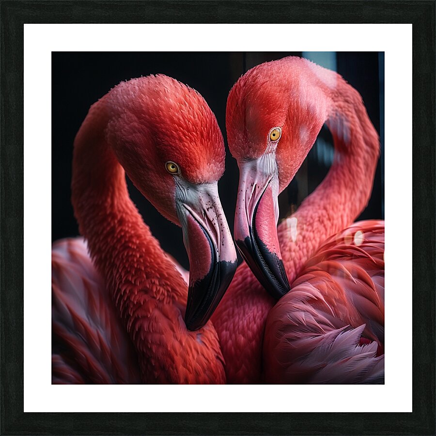 Affectionate Flamingos Picture Frame print