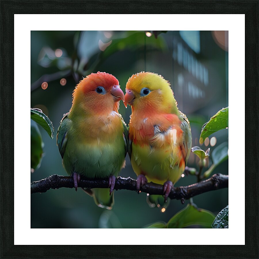 Romantic Lovebird Picture Frame print