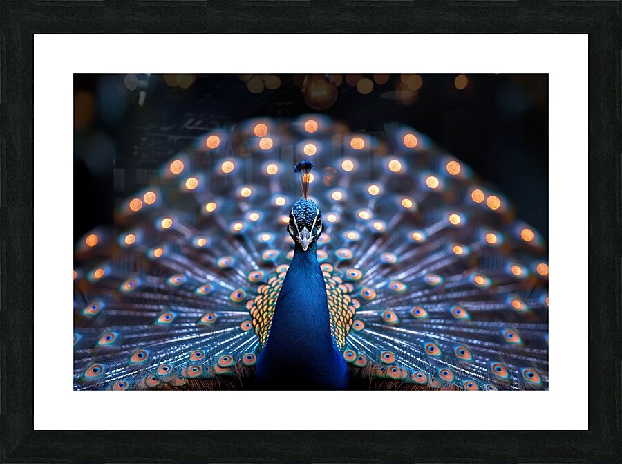 Ethereal Peacock Picture Frame print