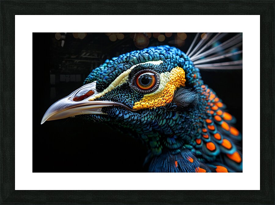 Fantastic Peacock Picture Frame print