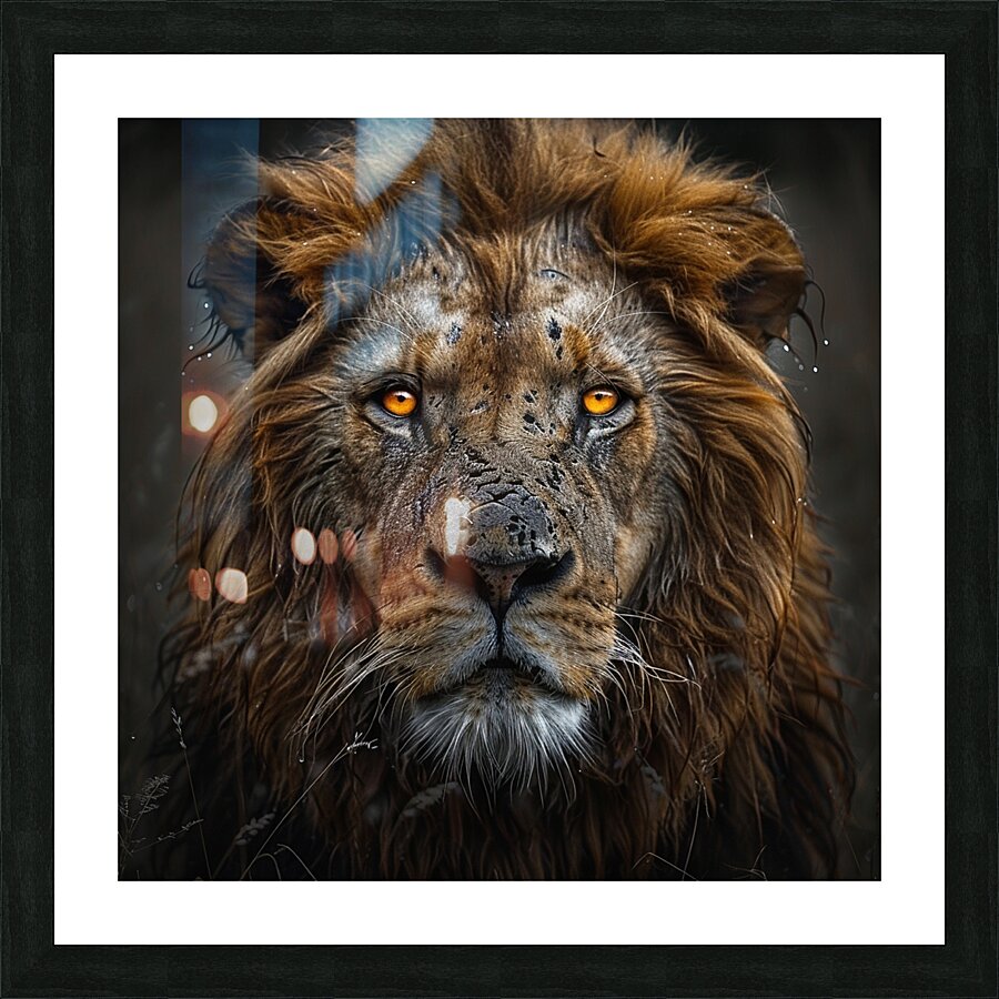 Vigilant Lion Picture Frame print