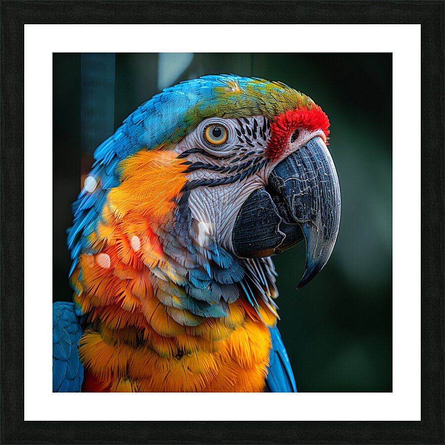 Fluffy Macaw Picture Frame print