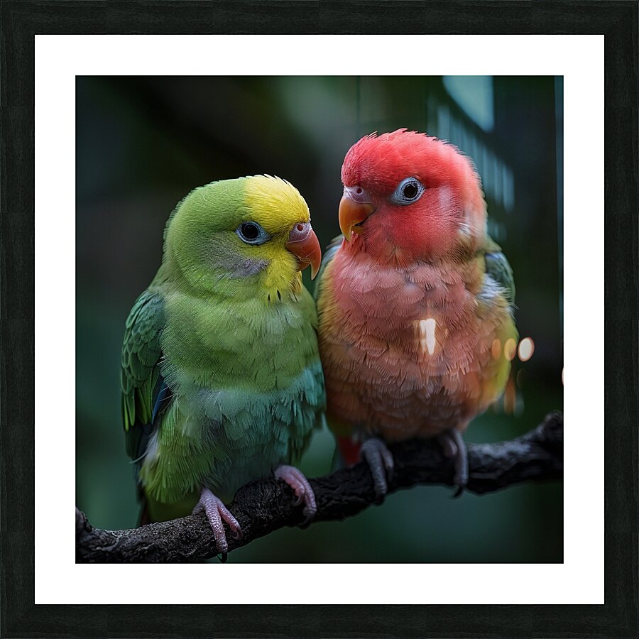 Serene Lovebird Picture Frame print