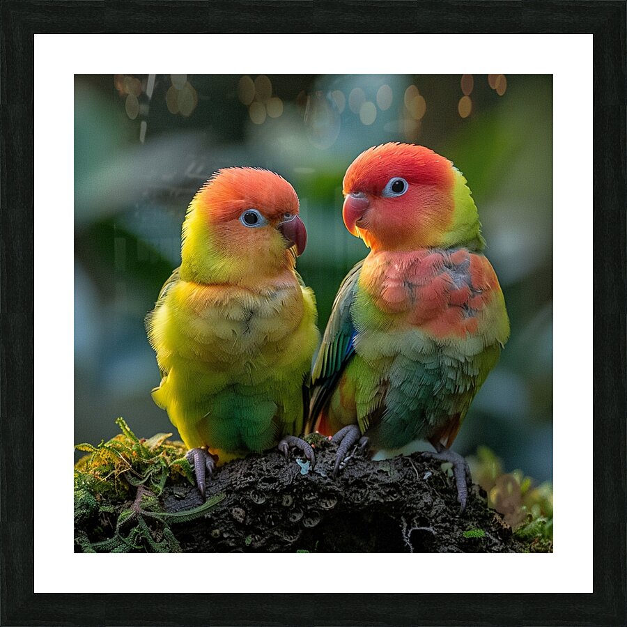 Bubbly Lovebird Picture Frame print