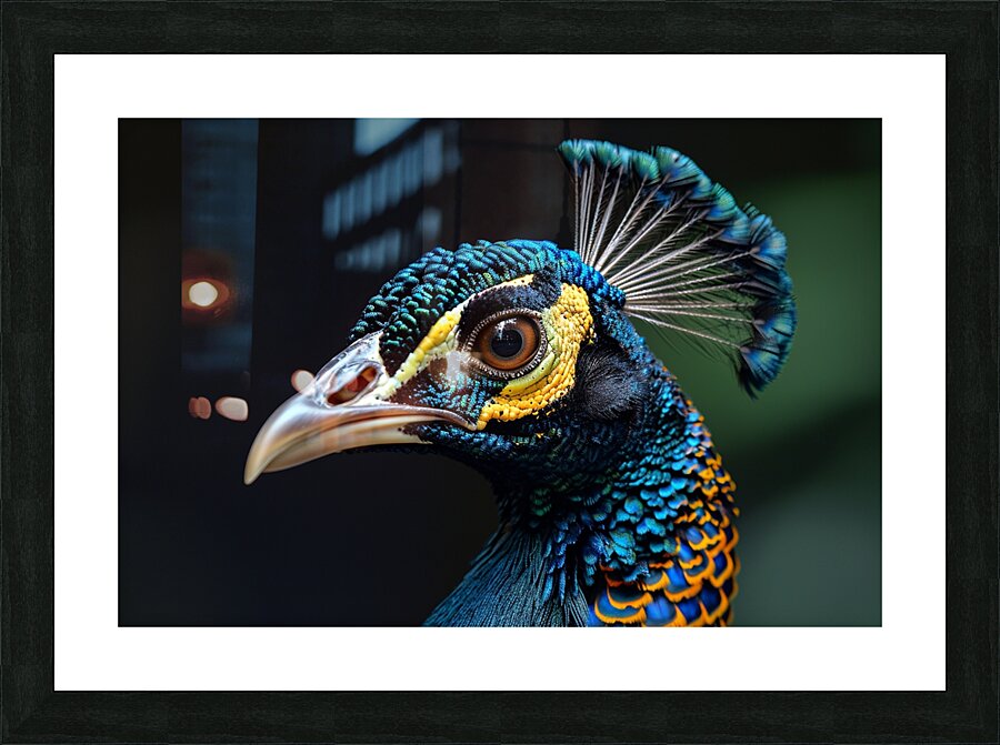 Bold Peacock Picture Frame print