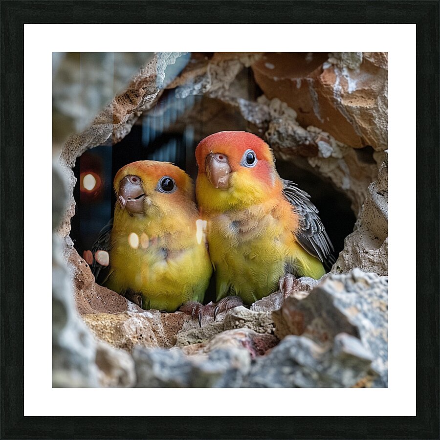 Devoted Lovebirds Picture Frame print