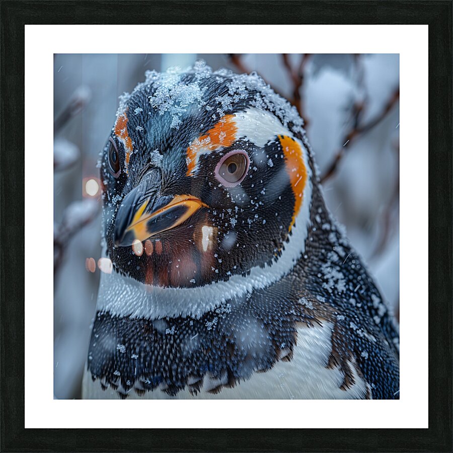 Snow Penguin Picture Frame print