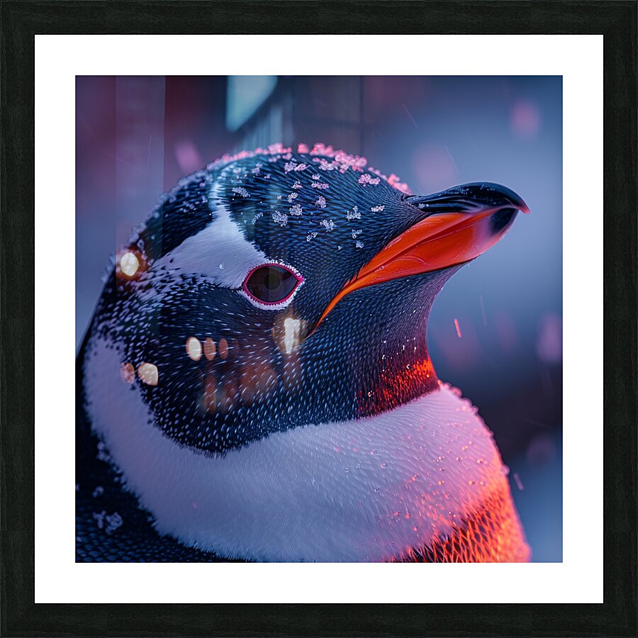 Royal Penguin Picture Frame print
